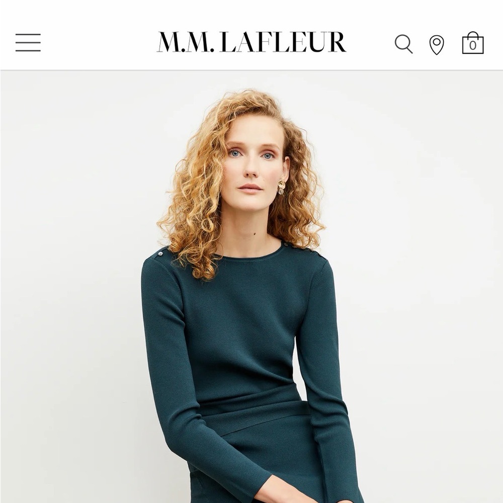 M.M. LaFleur Malin Top - Jardigan Knit :: Deep Sea XS